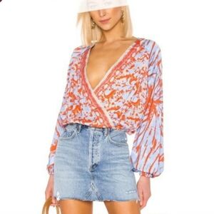 EUC Free People Top Surplice Vneck Cruisin Together Size small